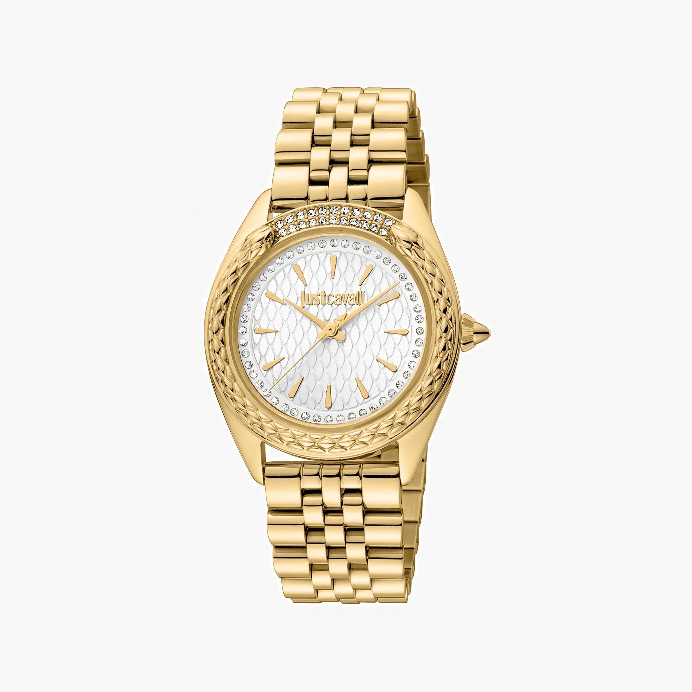Just Cavalli Women's Gold Stainless Steel Watch, Silver Dial | Jc1l195m0355