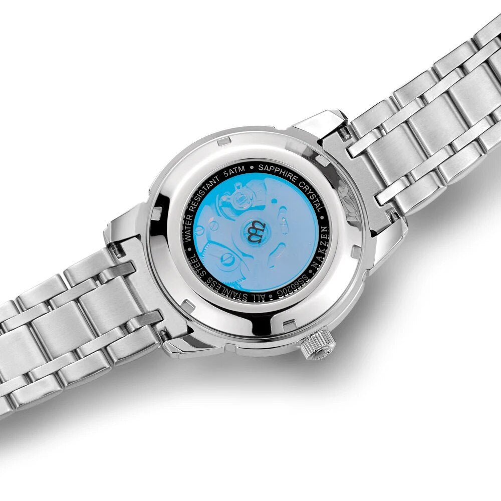 NAKZEN Men Mechanical Watch Men's Automatic Miyota 8215 Movement Diamond Watches Sapphire Wrist Watch Male Waterproof Clock 6020-4