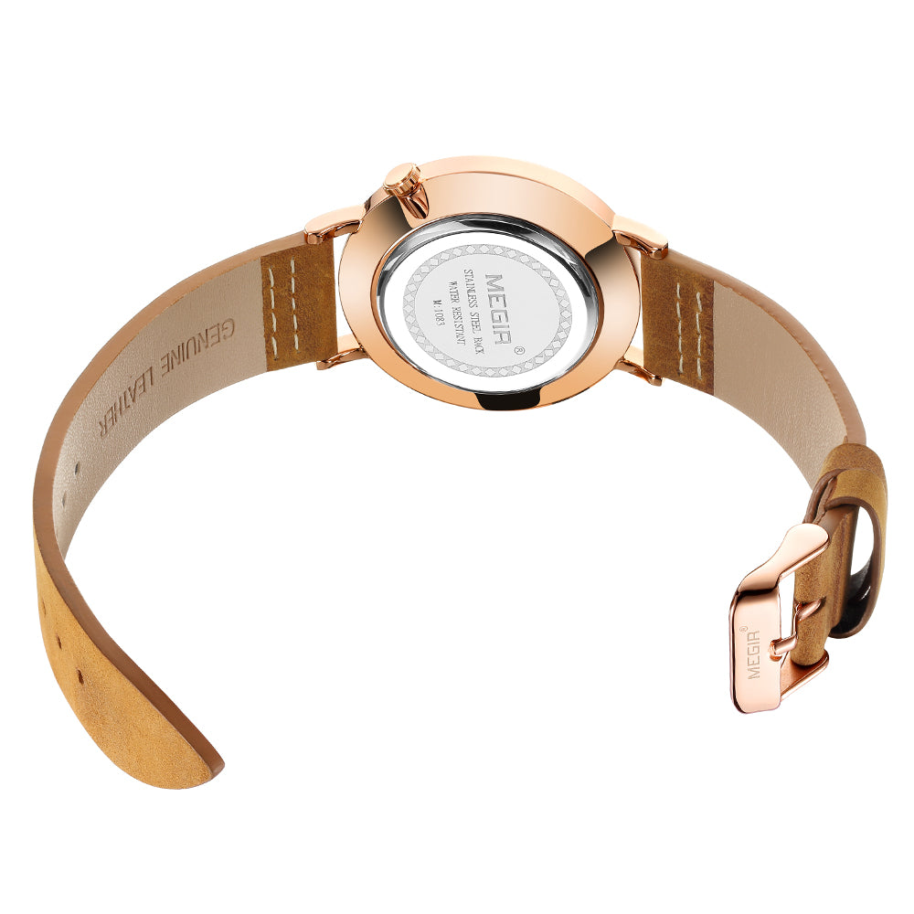 MEGIR Fashion Casual Men Watches Luxury Leather Quartz Sport Wristwatch Waterproof Luminous Clock Large Dial Relogio Masculino 1083-16