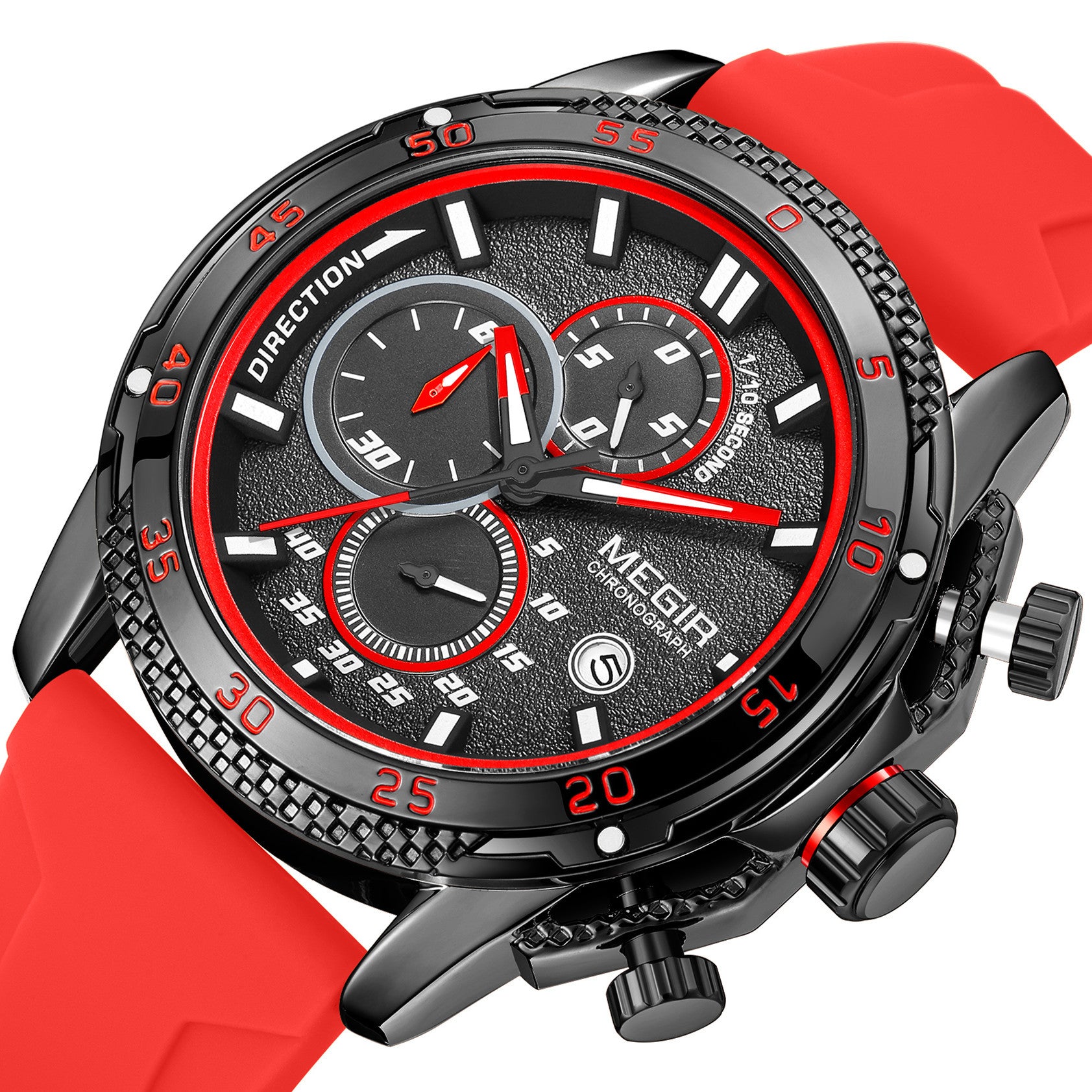 MEGIR Men's Watches Luxury Military Sport Wristwatches Waterproof Luminous Silicone Strap Quartz Chronograph Reloj Hombre 2211-11