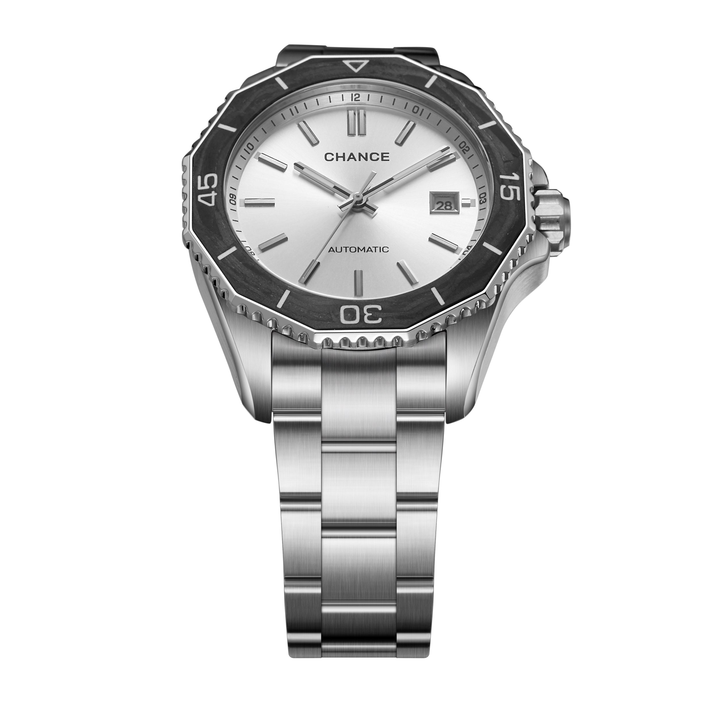 CHANCE Automatic Mechanical Watches Movement 10Bar Waterproof Stainless Steel Sapphire Glass Business Wristwatch Clock 9102