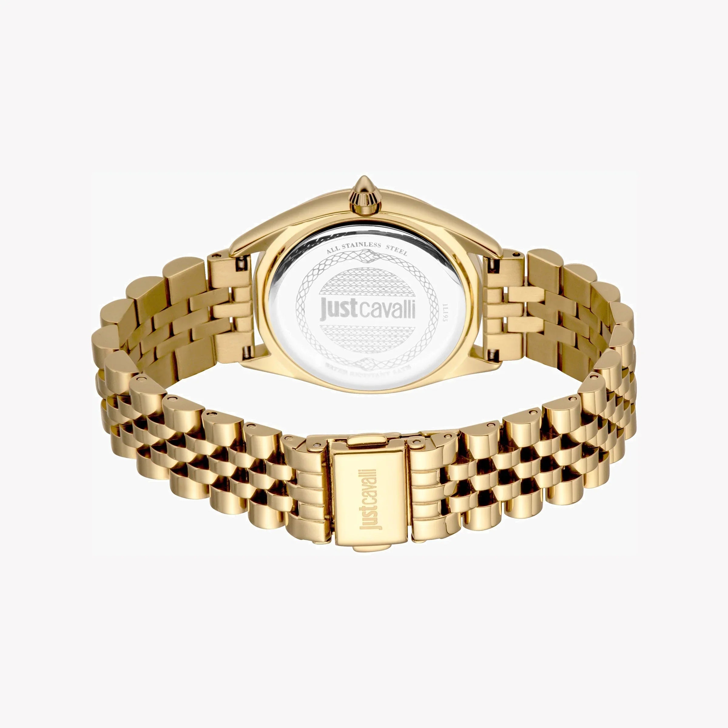 Just Cavalli Women's Gold Stainless Steel Watch, Silver Dial | Jc1l195m0355