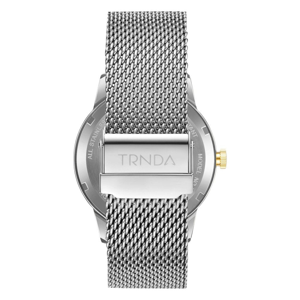 Trnda Men's Gold Stainless Steel Watch, Gray Dial | Trnda-43g