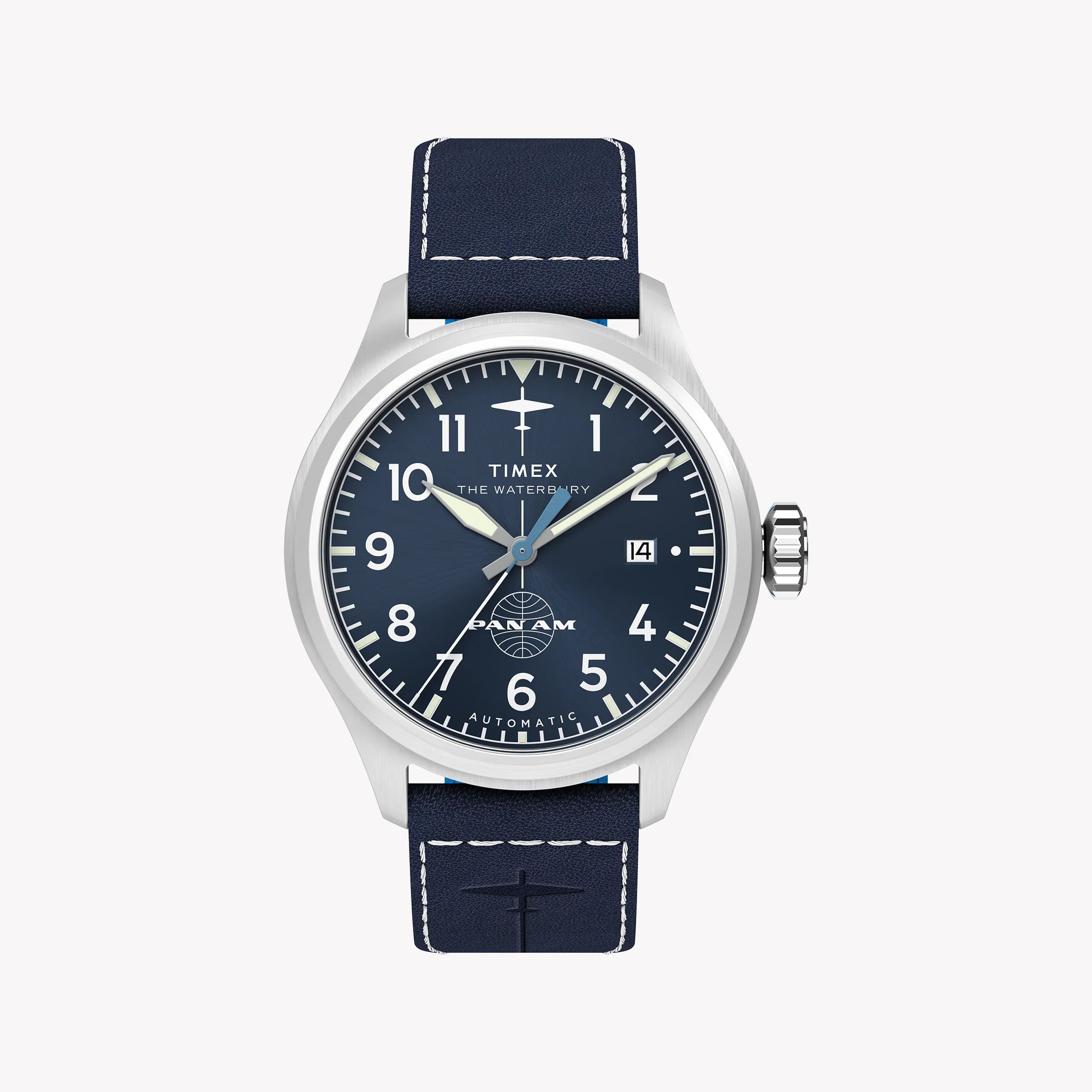 Waterbury ACE Pan Am S/E Automatic Blue Dial Blue Leather Strap Watch | TW2Y38800